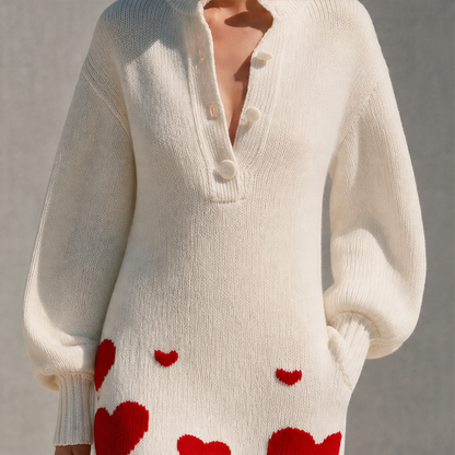 Novarina – Abito Corto in Maglia con Cuori lifestyle