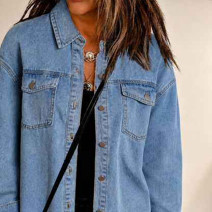Denavio – Giacca di Jeans Oversize Effetto Vissuto lifestyle