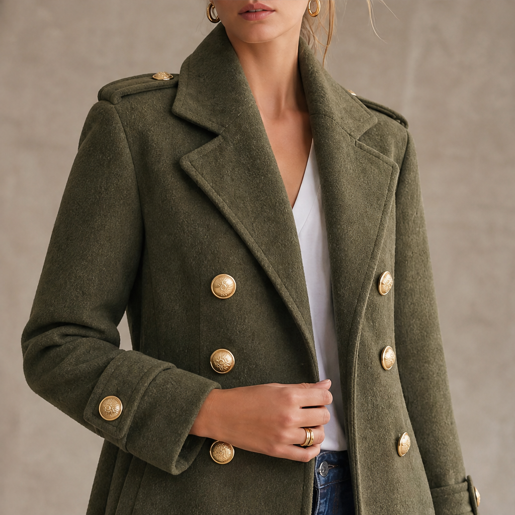 Voralie – Cappotto Lungo in Lana Stile Militare lifestyle