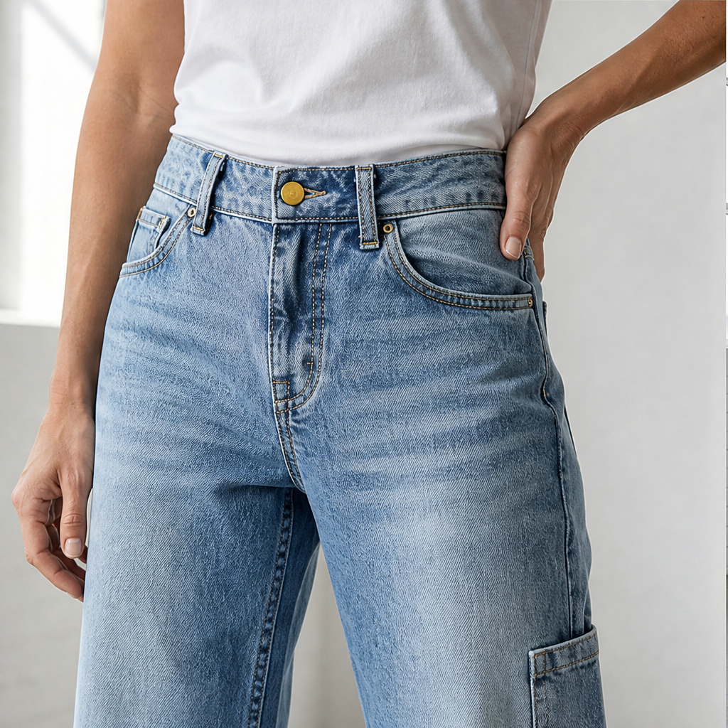 Varelio – Jeans Dritti a Vita Alta Comfort lifestyle