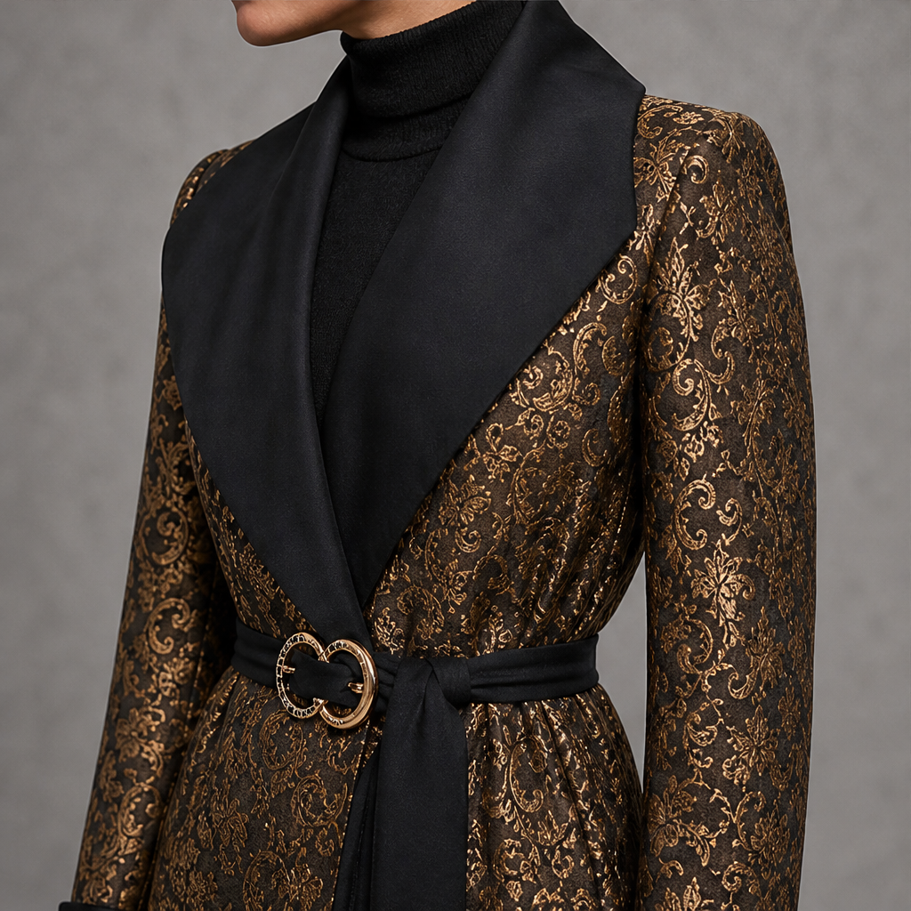 Veloria – Cappotto Lungo con Revers Ampio Contrastante lifestyle