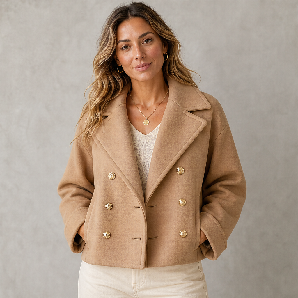 Camelora – Cappotto Corto Doppiopetto in Misto Lana lifestyle