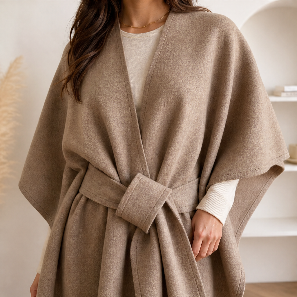 Mantolia – Poncho Mantella in Lana con Cintura lifestyle