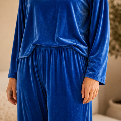 Velmora – Completo Top in Velluto e Pantaloni Palazzo lifestyle