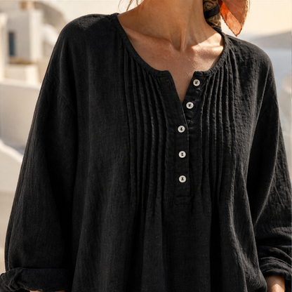 Moravia – Camicetta Plissé Collo Henley lifestyle