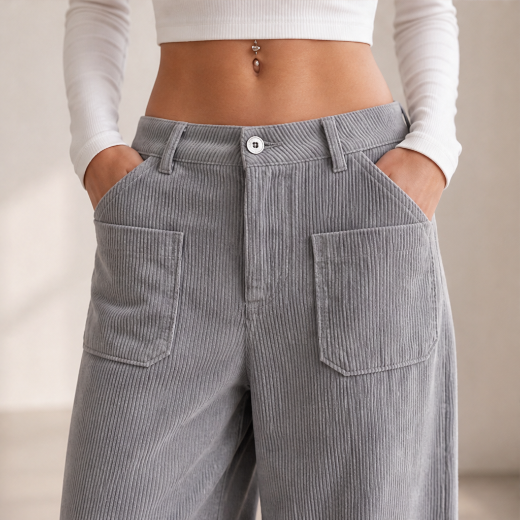 Velmora – Pantaloni a Vita Alta Gamba Larga lifestyle