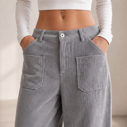 Velmora – Pantaloni a Vita Alta Gamba Larga lifestyle