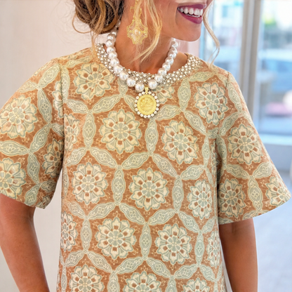 Varelume – Abito Shift Stampa Vintage Perline lifestyle