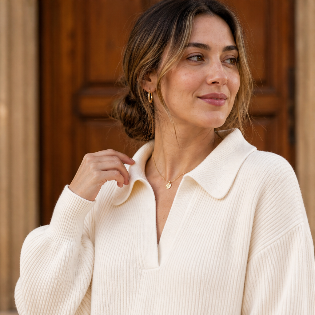 Ovelline – Pullover Collo a V Maniche a Palloncino lifestyle