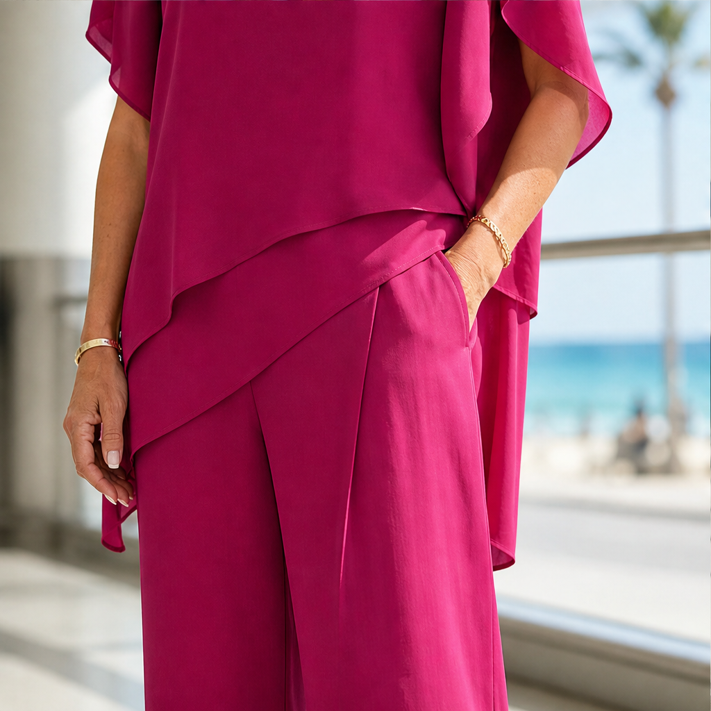 Varelora – Completo Top Asimmetrico e Pantaloni Larghi lifestyle