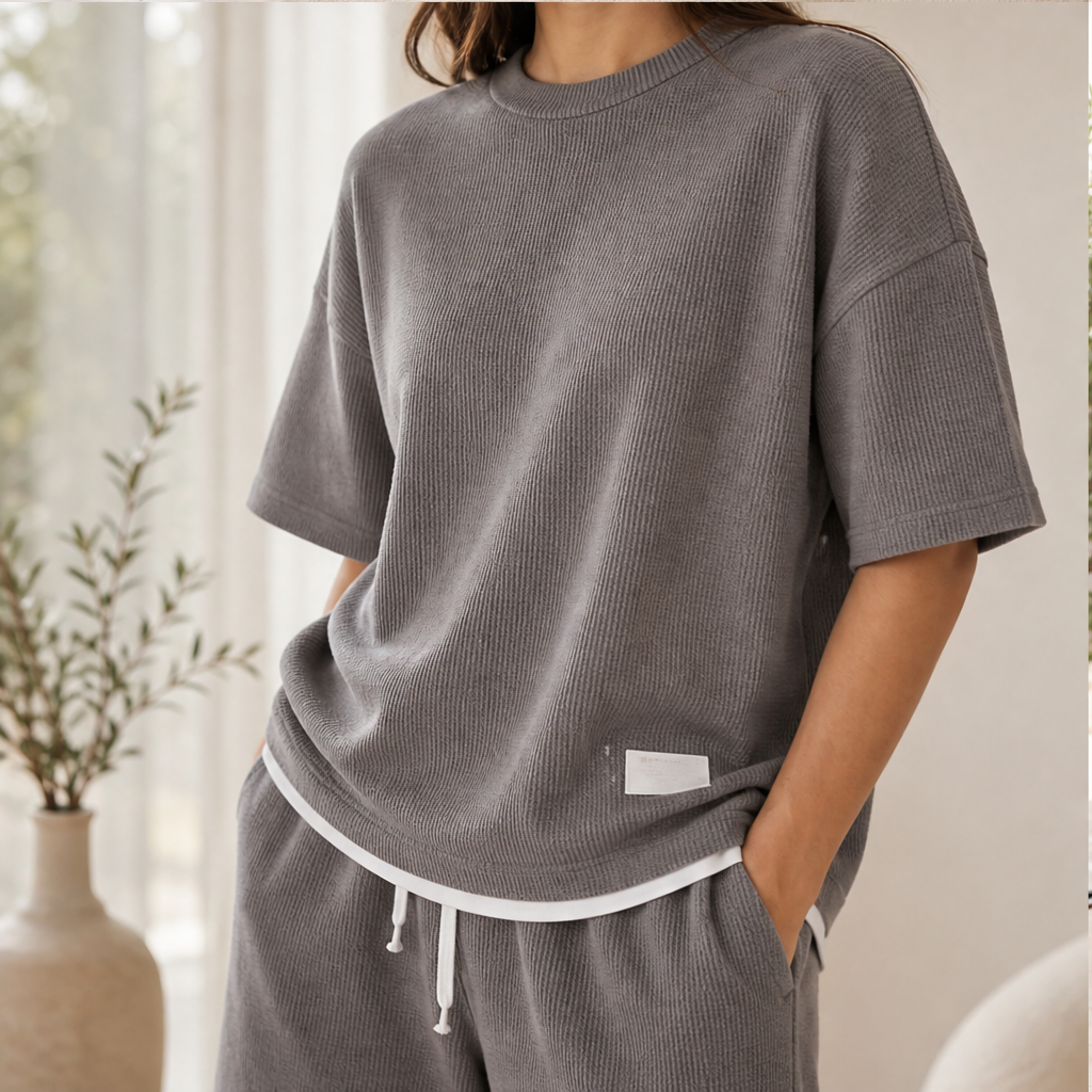 Vaffelo – Completo Loungewear in Maglia a Waffle lifestyle