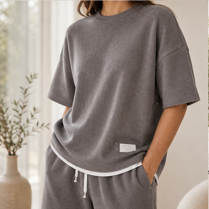 Vaffelo – Completo Loungewear in Maglia a Waffle lifestyle
