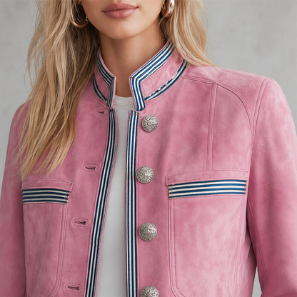 Vellonza – Cappotto Militare in Similscamosciato con Righe lifestyle