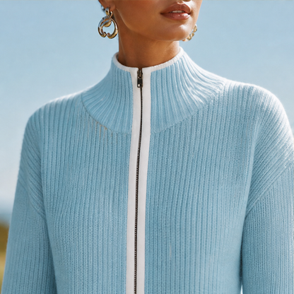 Velmora – Abito Maxi in Maglia con Profili a Contrasto lifestyle