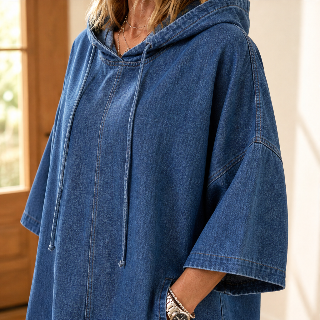 Venadora – Felpa Oversize in Denim con Cappuccio lifestyle