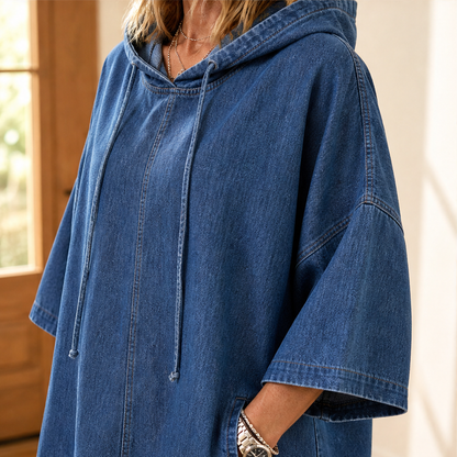 Venadora – Felpa Oversize in Denim con Cappuccio lifestyle