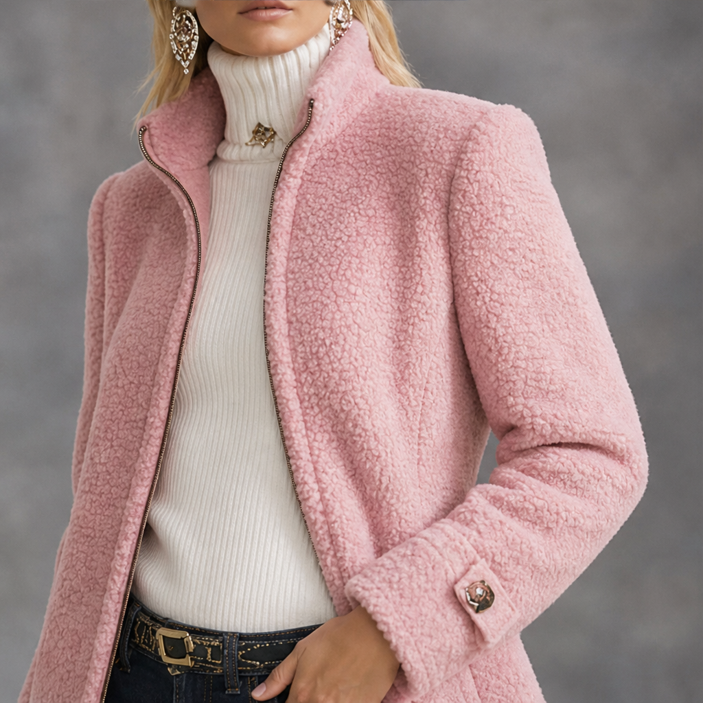 Morvenne – Giacca in Pile Collo Alla Coreana lifestyle