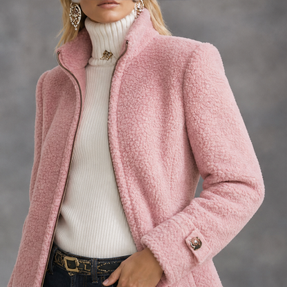 Morvenne – Giacca in Pile Collo Alla Coreana lifestyle