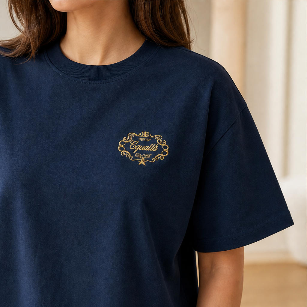 Corvalle – T-Shirt Boxy con Stampa Ricamata lifestyle