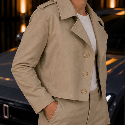 Varonte – Completo Giacca Trench Corta e Pantaloni lifestyle