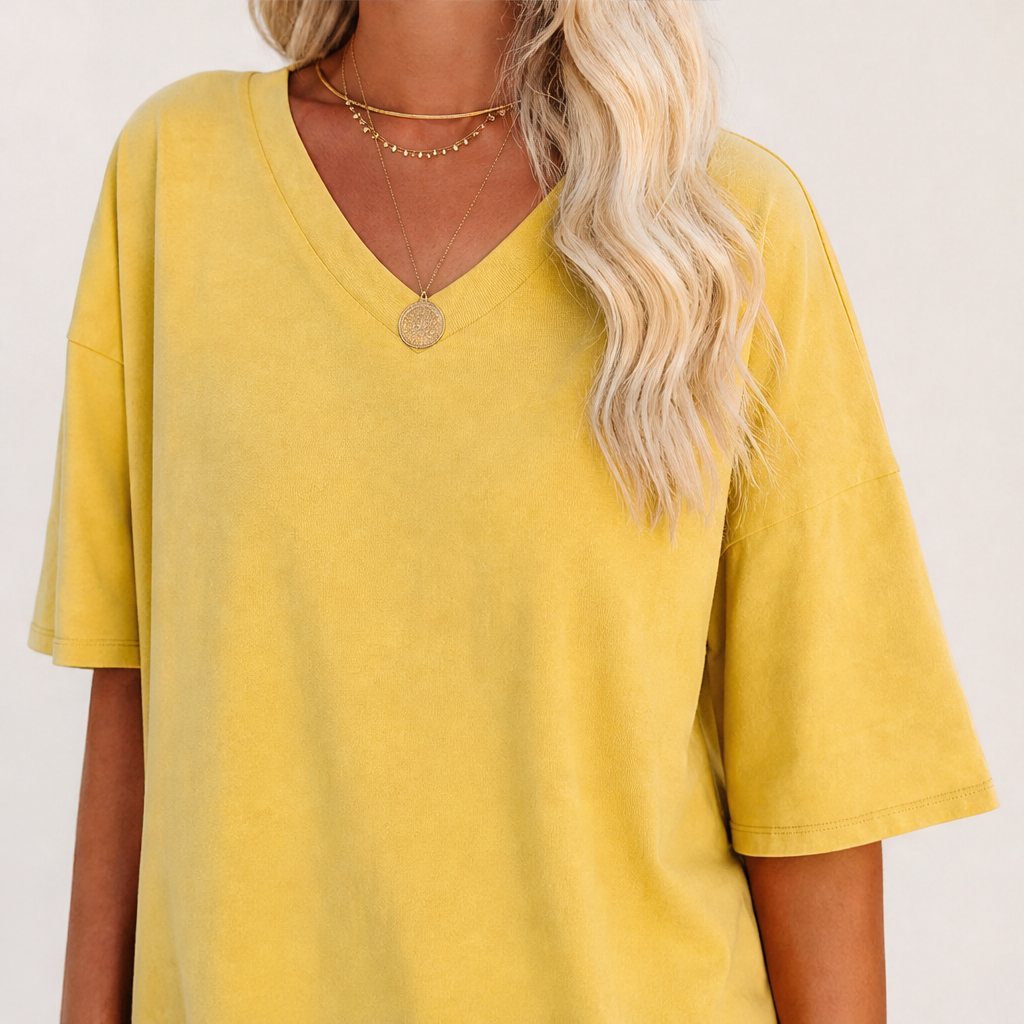 Maverla – Tunica Oversize Scollo a V in Cotone lifestyle