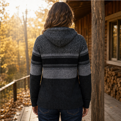 Calveno – Felpa con Cappuccio Effetto Maglia Foderata Termica lifestyle