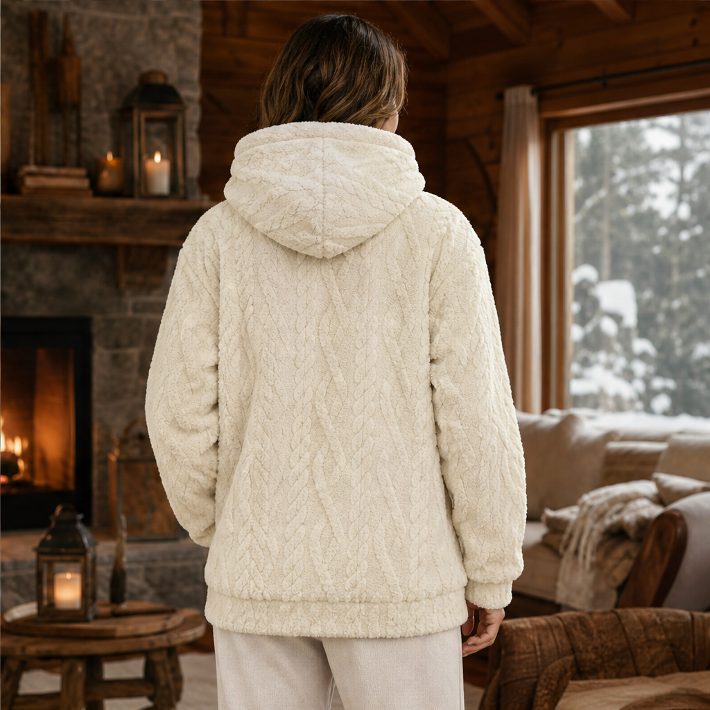 Novarla – Felpa con Cappuccio in Pile Jacquard lifestyle
