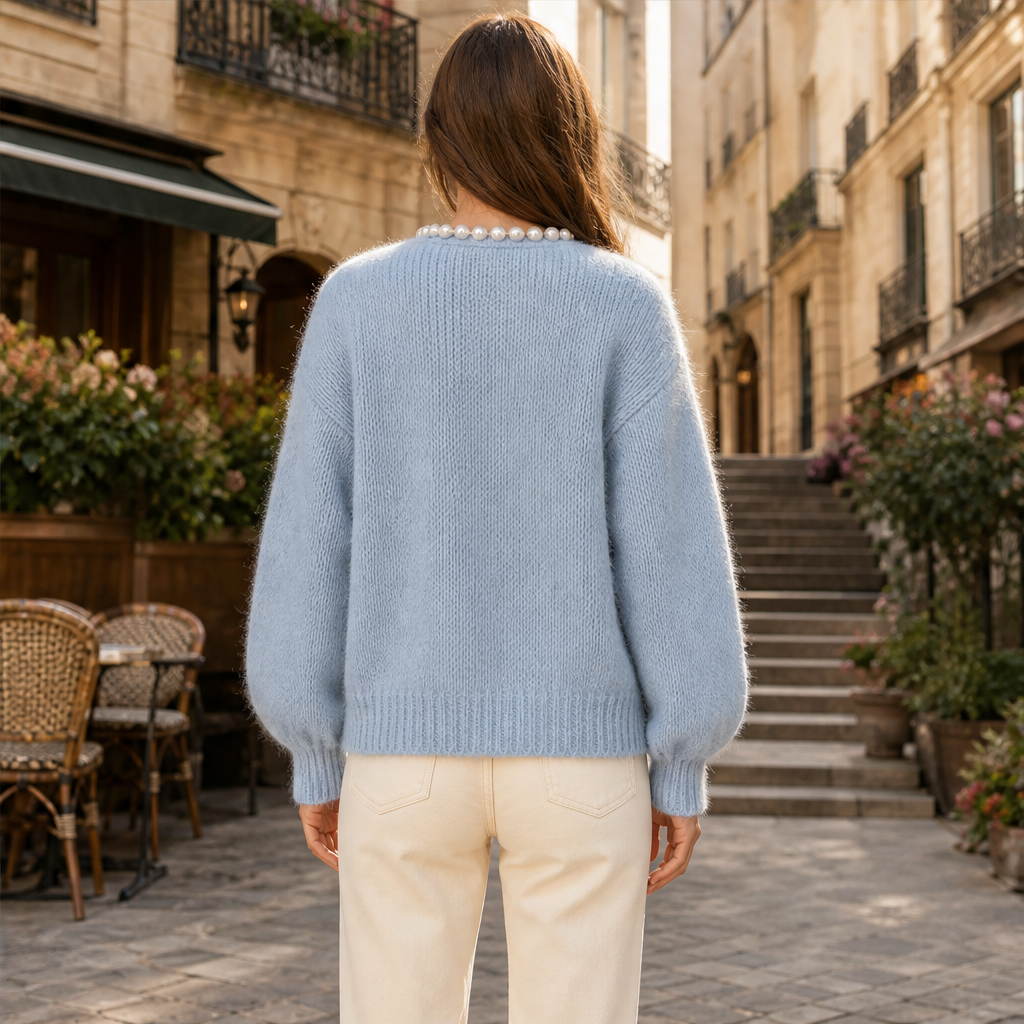 Perlavia – Cardigan in Maglia con Perle lifestyle