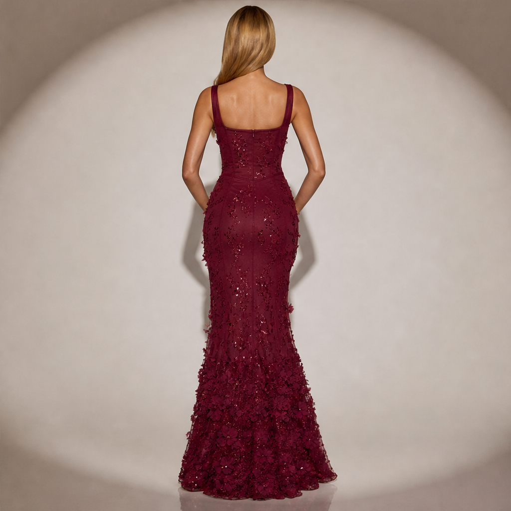 Velmora – Abito Lungo Corset Sirena Applicazioni lifestyle