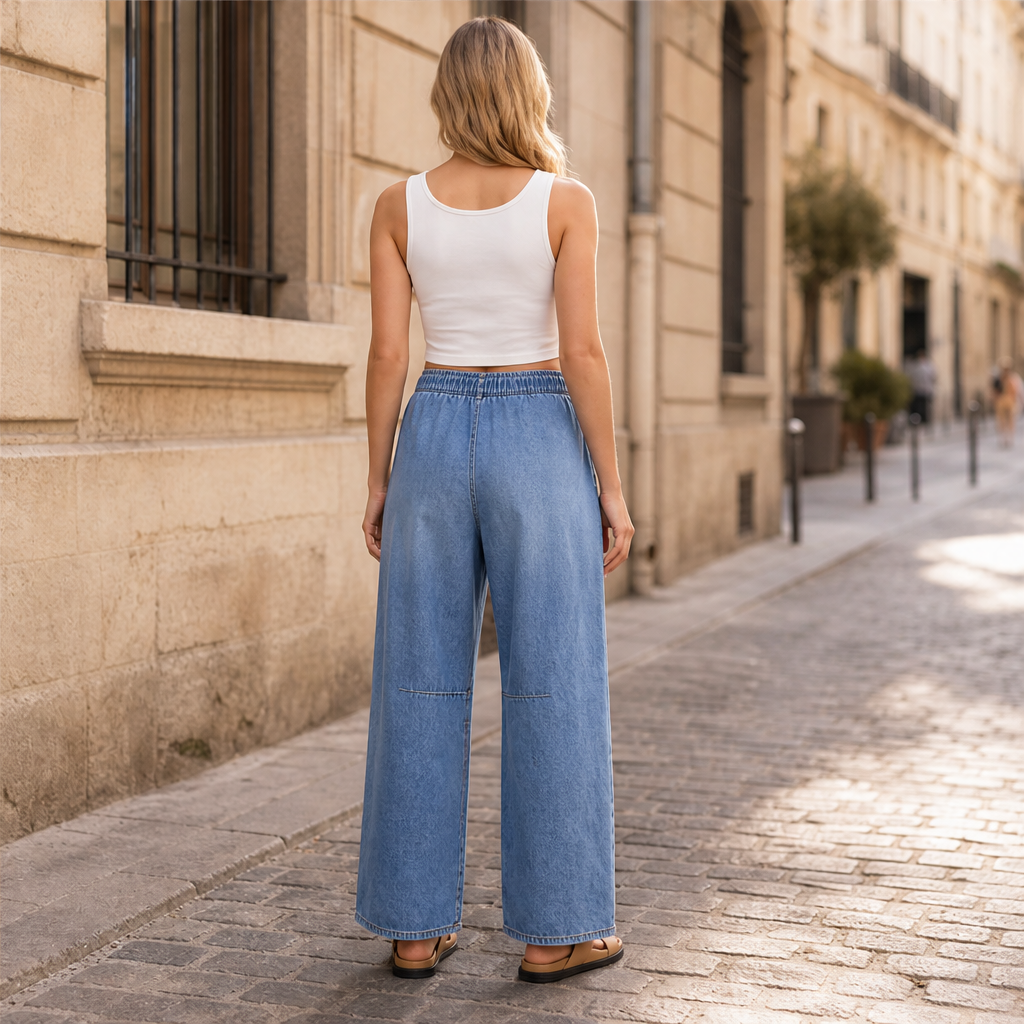 Velasca – Jeans Ampi a Vita Elastica con Coulisse lifestyle