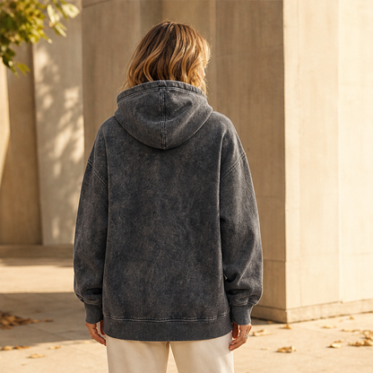 Varonne – Felpa Oversize Acid Wash con Cappuccio lifestyle