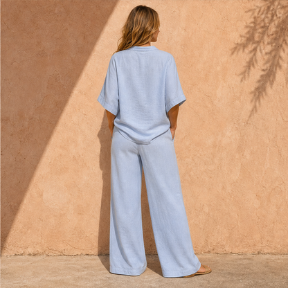 Linoria – Completo Camicia e Pantaloni in Lino e Cotone lifestyle