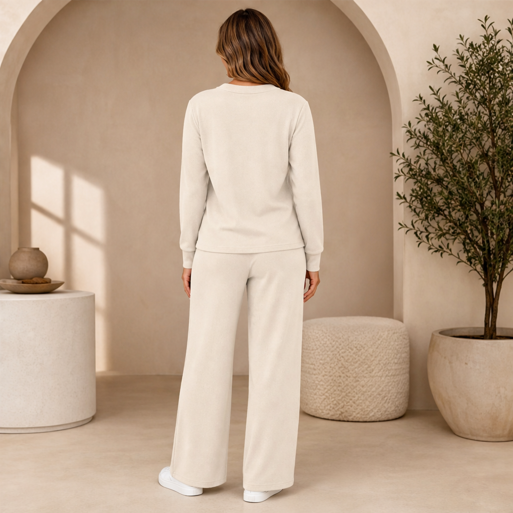 Molveta – Completo Lounge Maniche Lunghe e Pantaloni Palazzo lifestyle