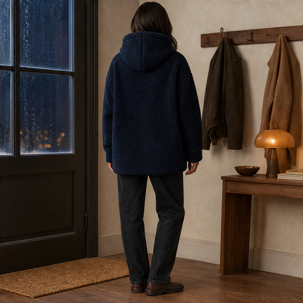 Novarca – Felpa con Cappuccio in Sherpa Oversize lifestyle