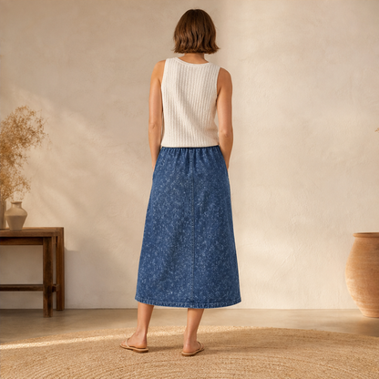 Modenza – Gonna Midi in Denim a Vita Elastica lifestyle