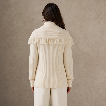 Fransetta – Cardigan in Maglia con Frange e Scialle lifestyle