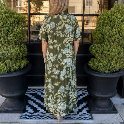 Florentia – Abito Camicia Maxi a Contrasto Floreale lifestyle