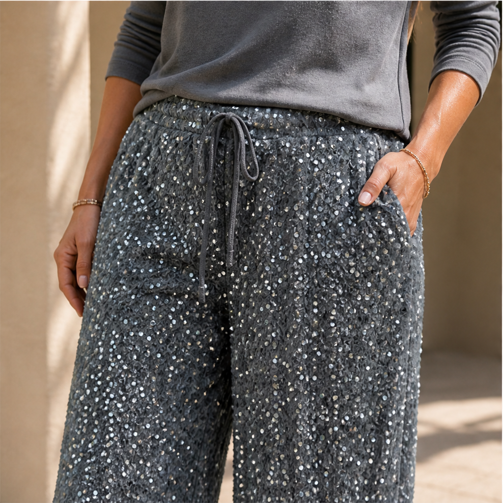 Luminetta – Pantaloni a Paillettes Velluto lifestyle