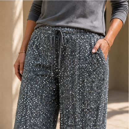 Luminetta – Pantaloni a Paillettes Velluto lifestyle