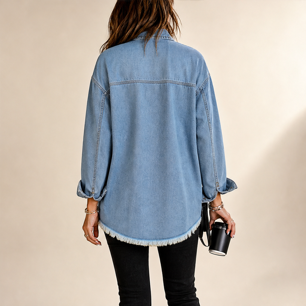 Denavio – Giacca di Jeans Oversize Effetto Vissuto lifestyle