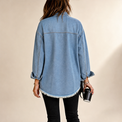 Denavio – Giacca di Jeans Oversize Effetto Vissuto lifestyle