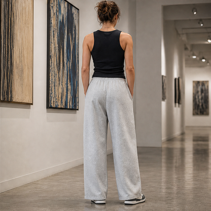 Morelio – Pantaloni Wide Leg in Felpa con Coulisse lifestyle