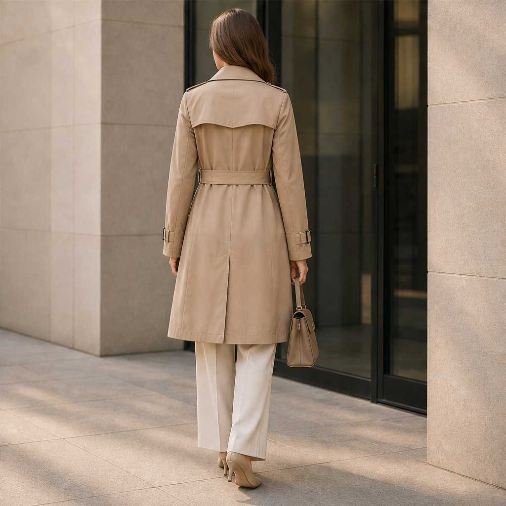 Velmora – Trench Coat Doppiopetto Midi lifestyle