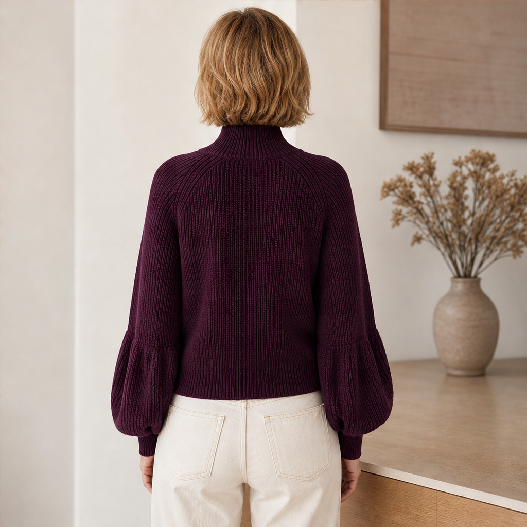 Vionetta – Maglione Zip a Maniche a Lanterna lifestyle