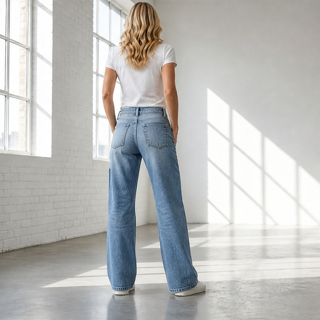 Varelio – Jeans Dritti a Vita Alta Comfort lifestyle