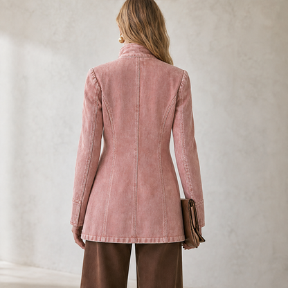 Varonne – Giacca Blazer Militare in Denim con Bottoni Dorati lifestyle