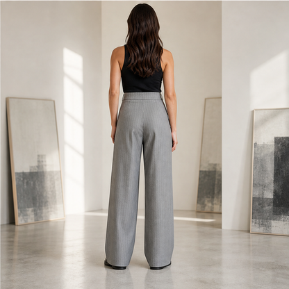 Varonne – Pantaloni a Vita Alta con Doppia Bottoniera lifestyle