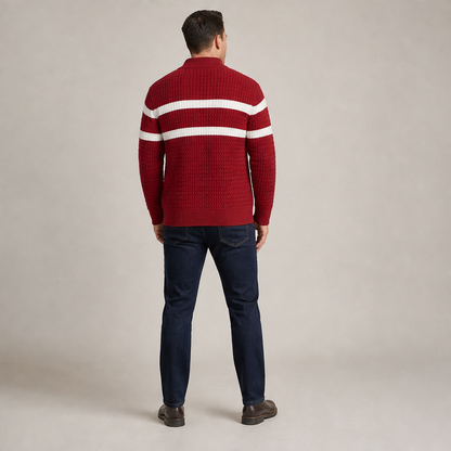 Varnoci – Cardigan Uomo a Righe con Zip lifestyle