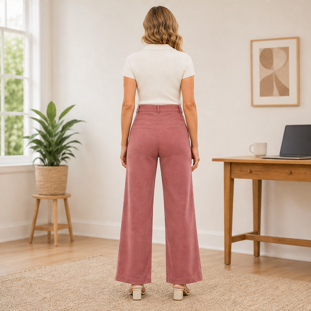 Varelli – Pantaloni a Vita Alta Gamba Larga lifestyle