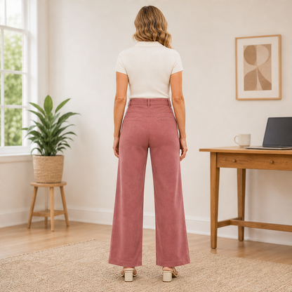 Varelli – Pantaloni a Vita Alta Gamba Larga lifestyle